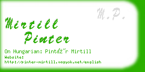 mirtill pinter business card